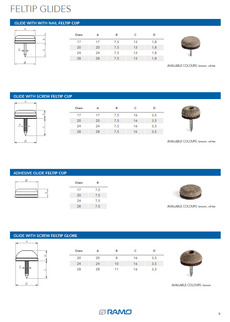 Scivoli mezza sfera con feltro